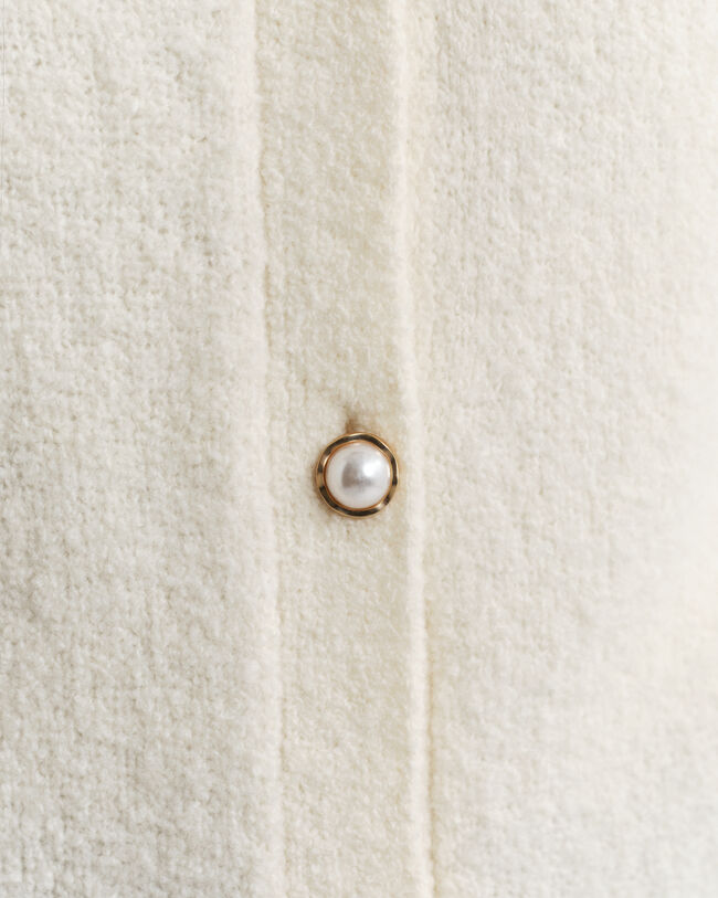 Casaco de malha com decote redondo Bouclé