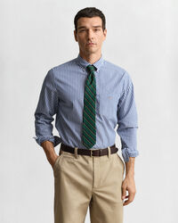 Camisa em popelina às riscas Classic regular fit