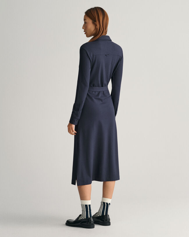 Vestido-camisa em jersey slim fit