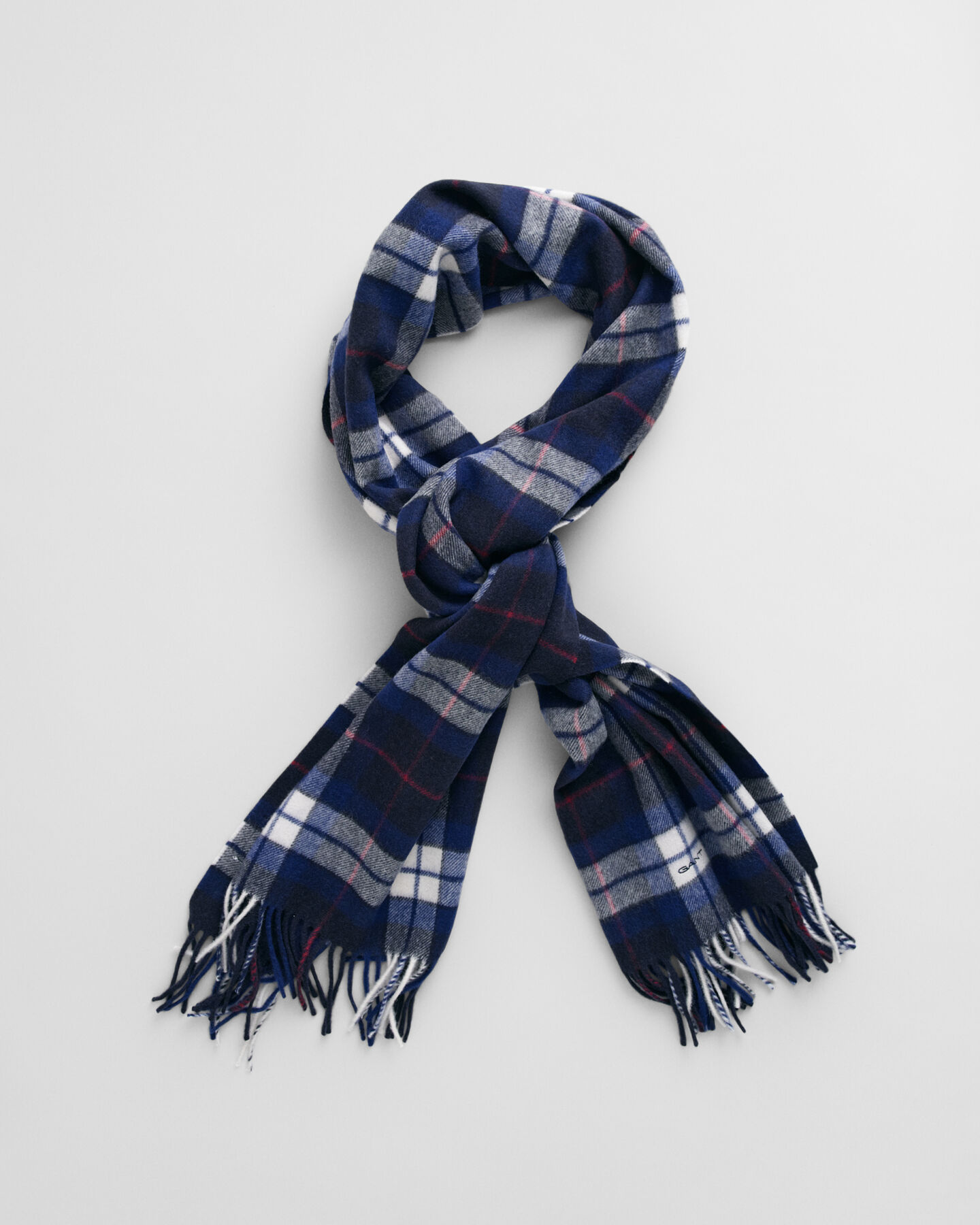 Cachecol de lã com padrão de xadrez