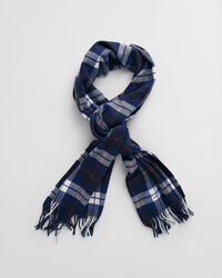 Cachecol de lã com padrão de xadrez