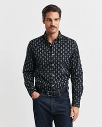 Camisa em sarja com padrão paisley estampado regular fit
