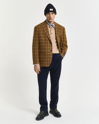 Blazer em tweed com padrão de xadrez relaxed fit