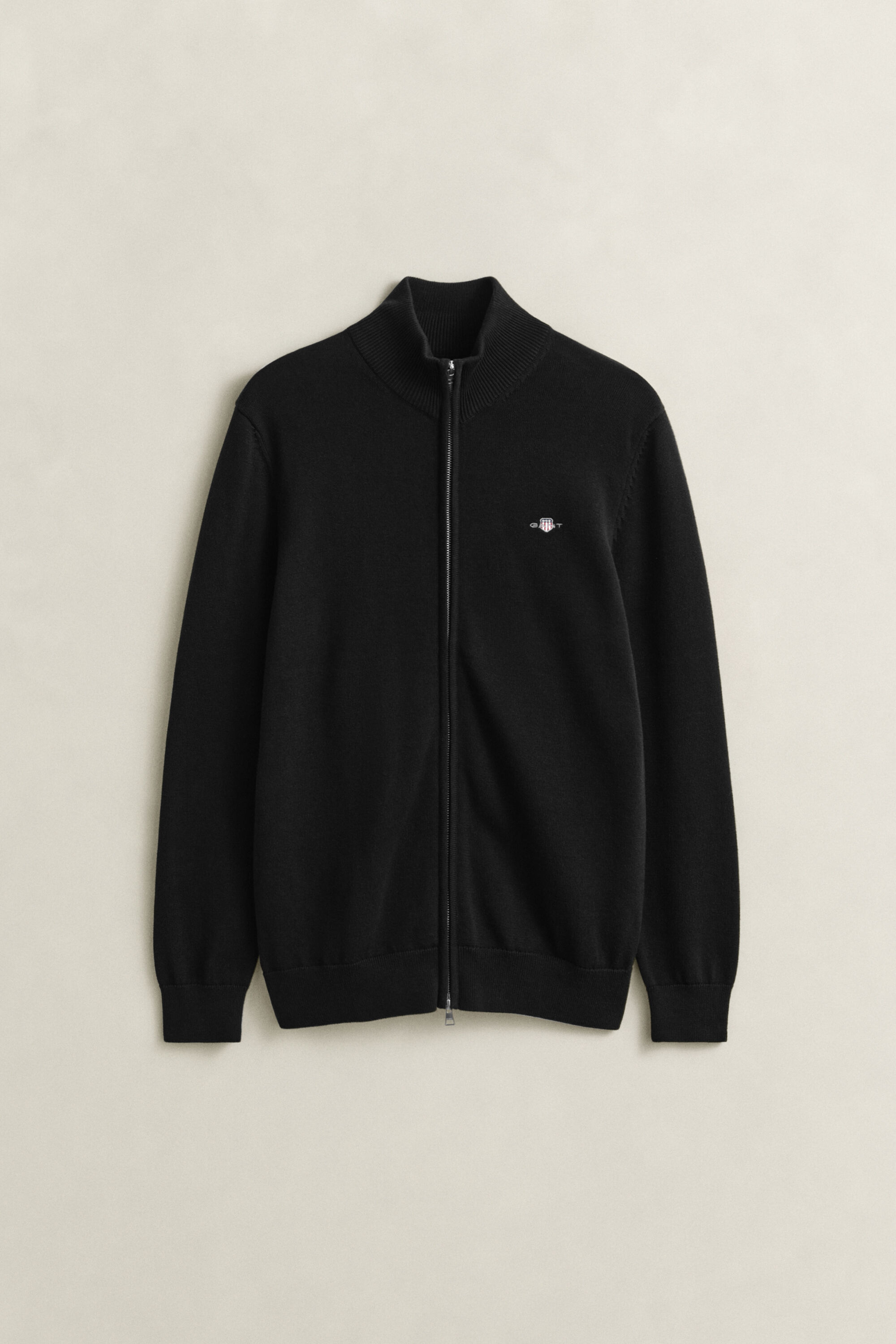 Casaco de malha com fecho de correr Casual Cotton