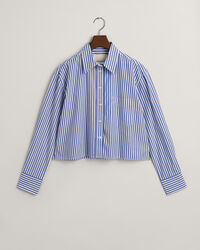 Camisa curta às riscas relaxed fit