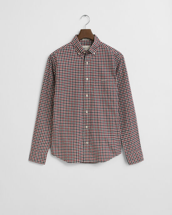 Camisa em sarja gingham regular fit