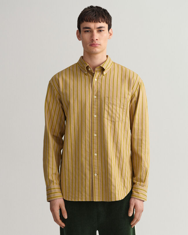 Camisa às riscas Dobby relaxed fit