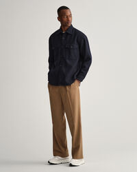 Sobrecamisa em mistura de lã