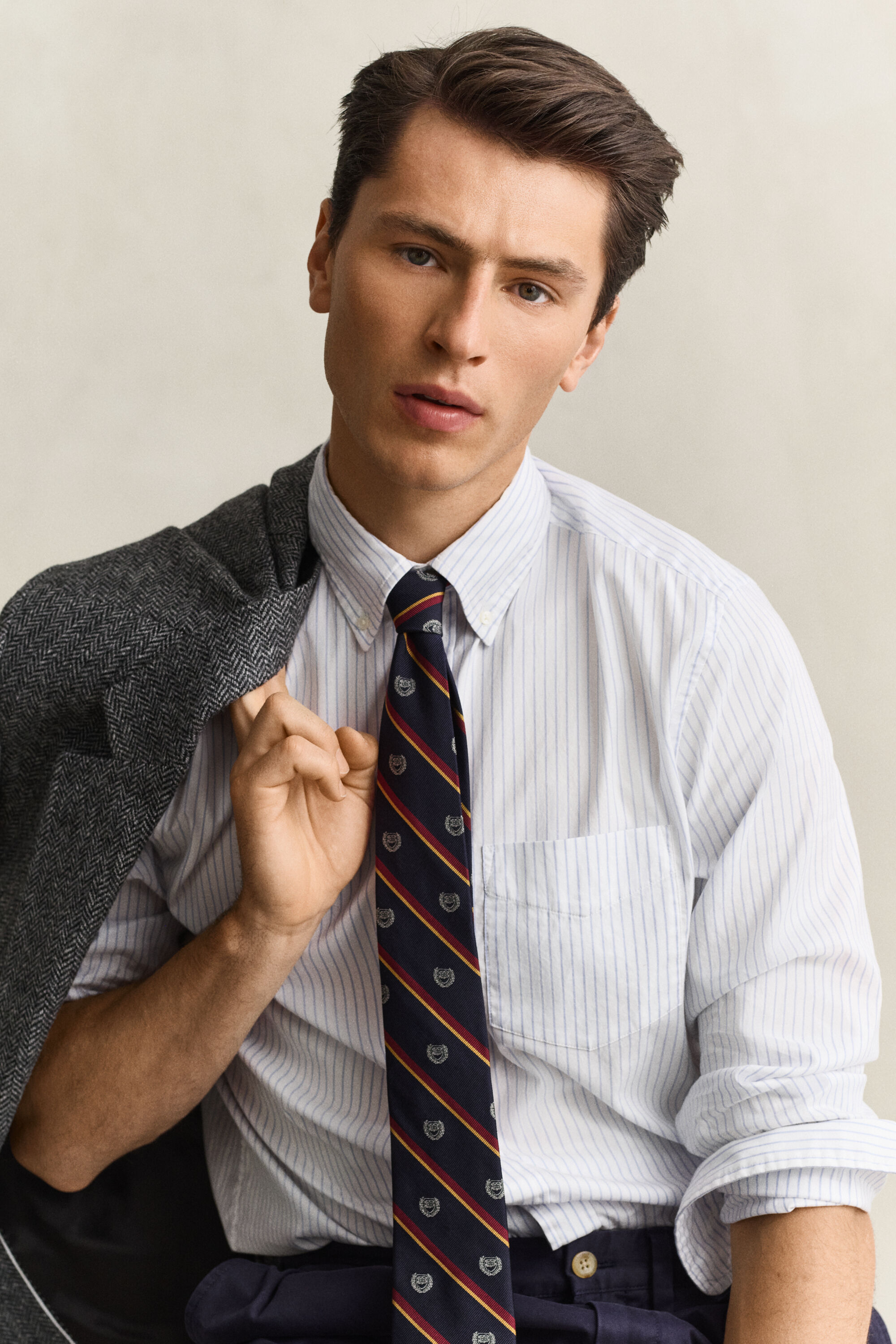 Camisa Oxford às riscas Gant x Yale