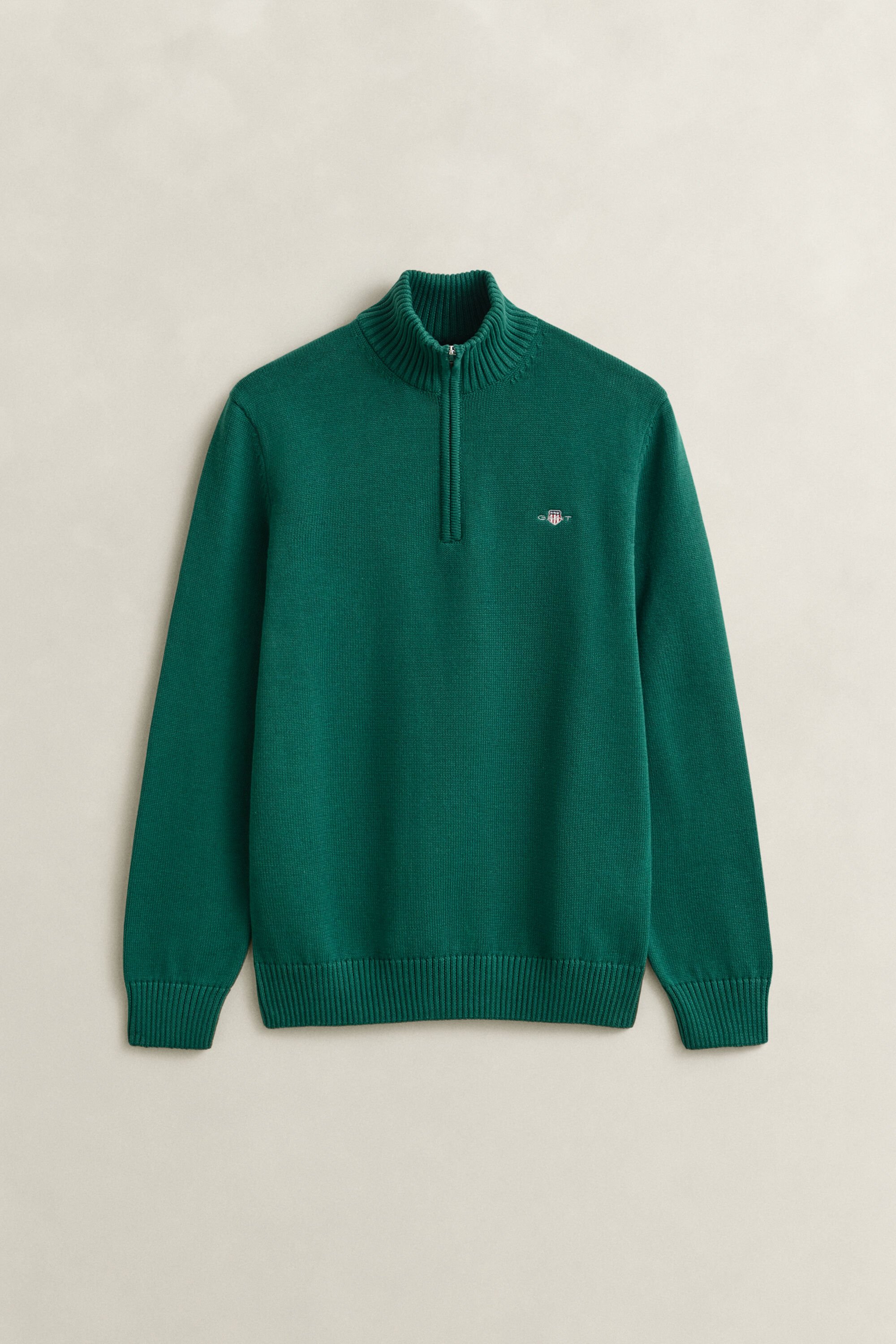 Camisola de malha em algodão com meio fecho Casual