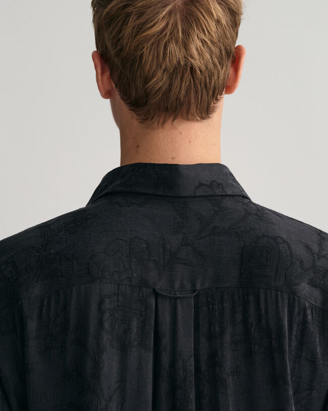 Camisa de viscose e cupro em padr&atilde;o Jacquard relaxed fit