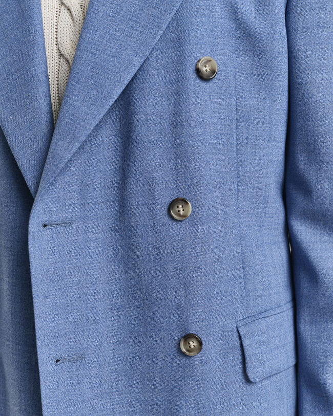 Casaco de fato em lã mouliné regular fit