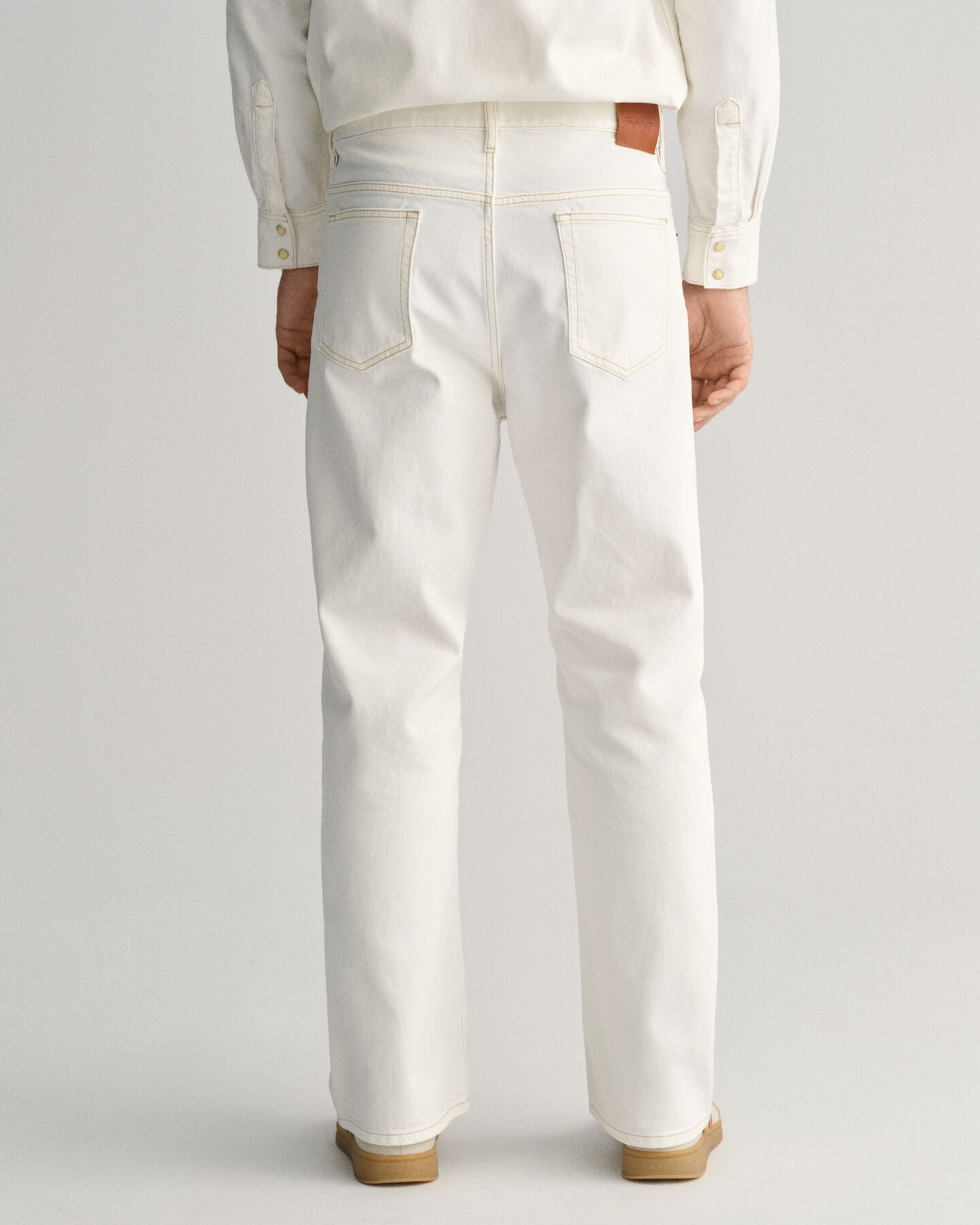 Calças de ganga brancas loose fit