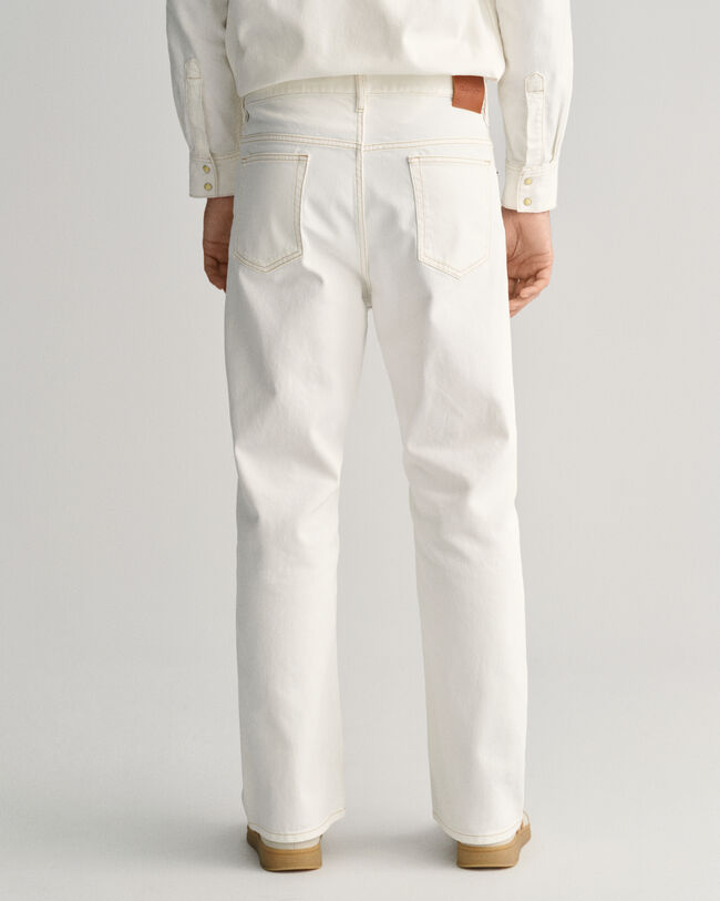 Calças de ganga brancas loose fit