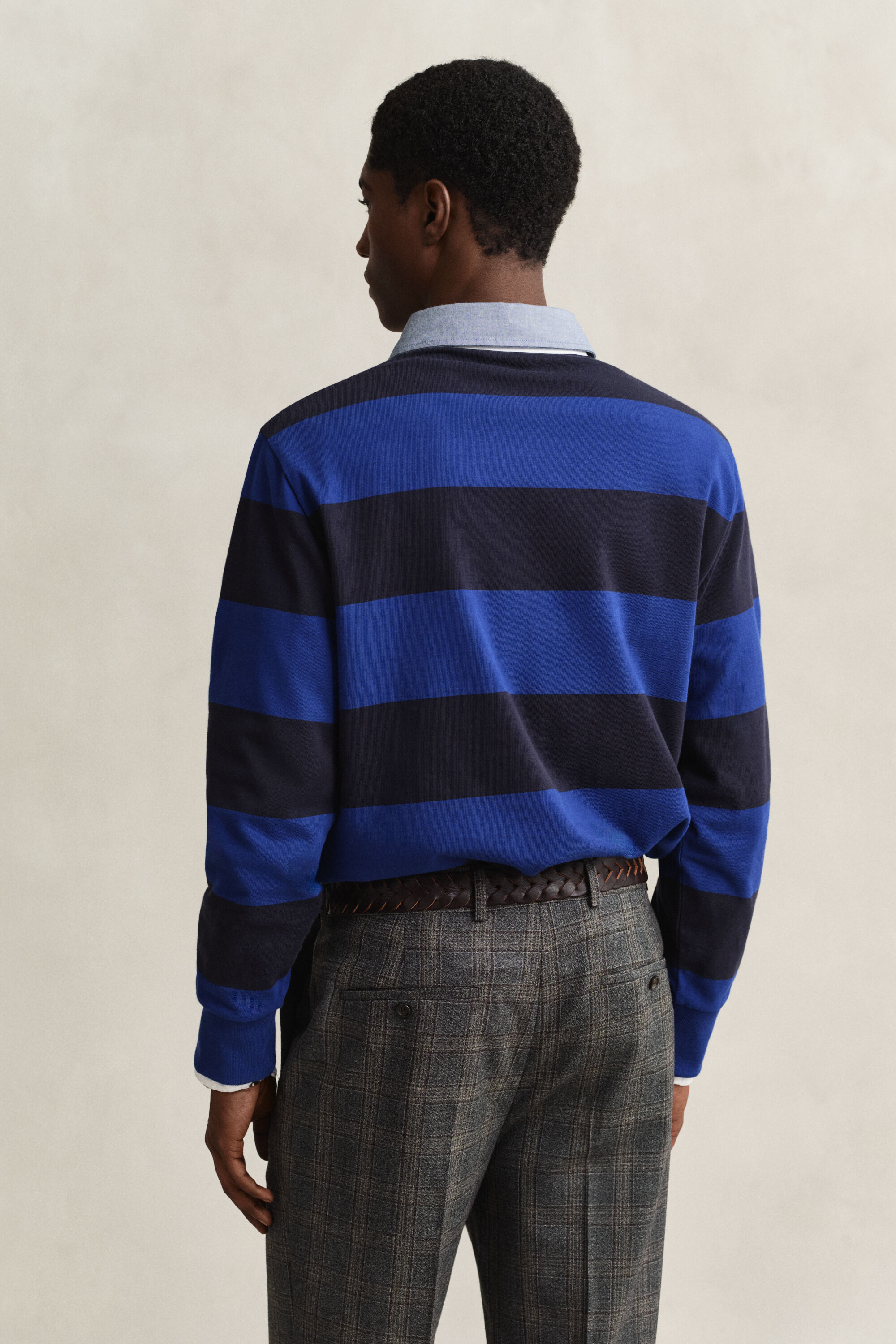 Heavy Rugger às riscas com colarinho em chambray