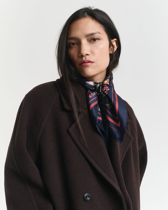 Len&ccedil;o em seda com estampado Floral