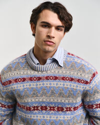 Camisola de malha com decote redondo Fair Isle