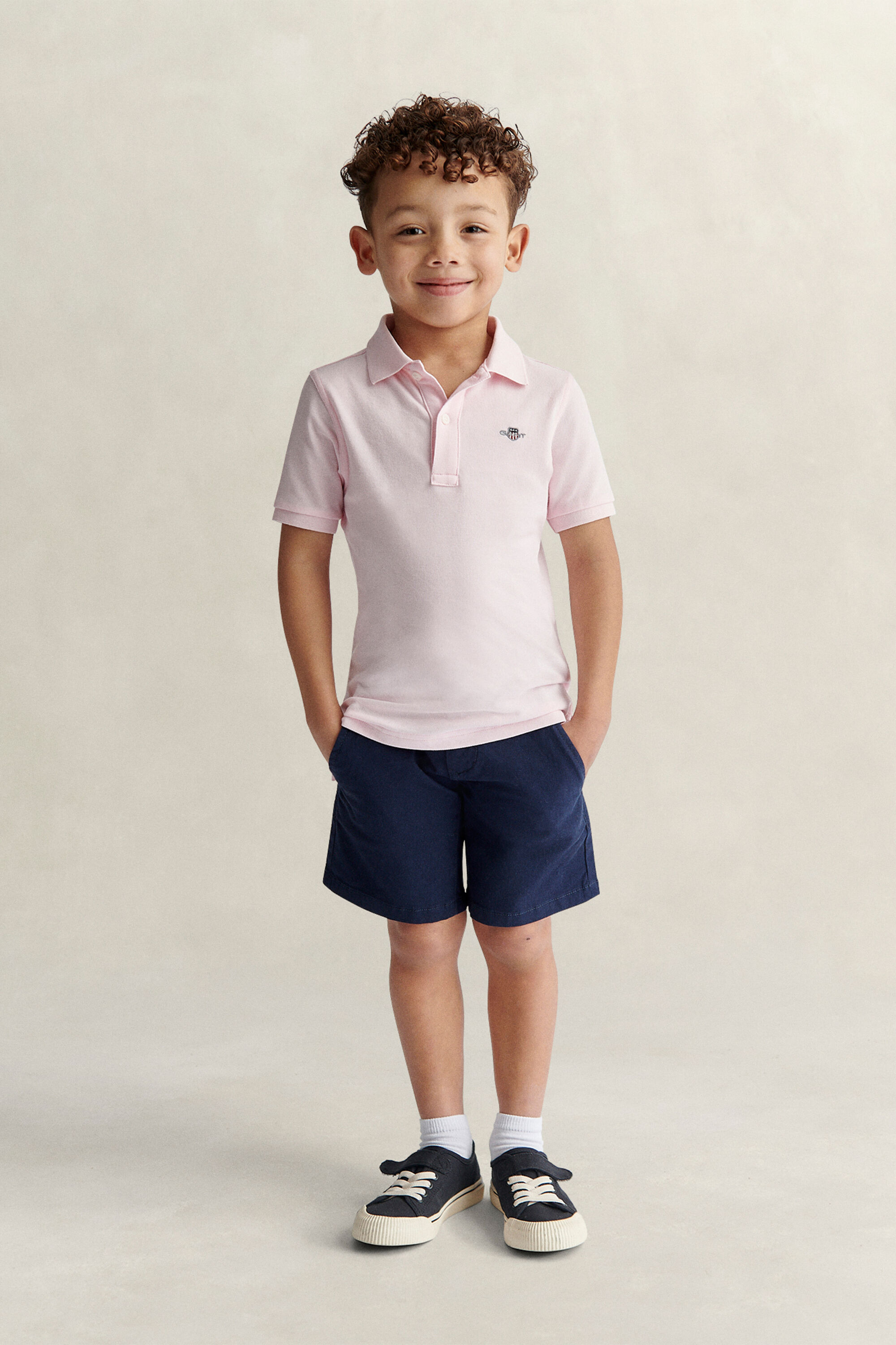 Polo em algodão piqué Shield Kids