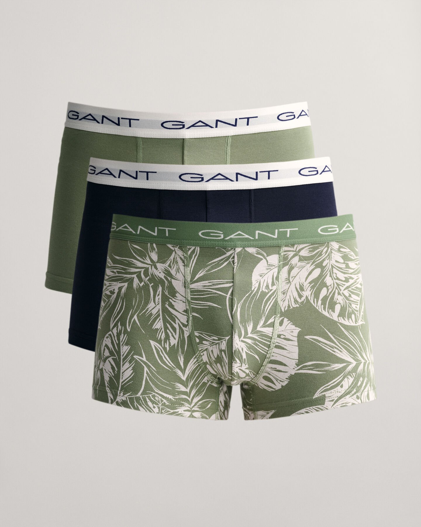 Pack de tr&ecirc;s boxers com estampado Tropical Leaves