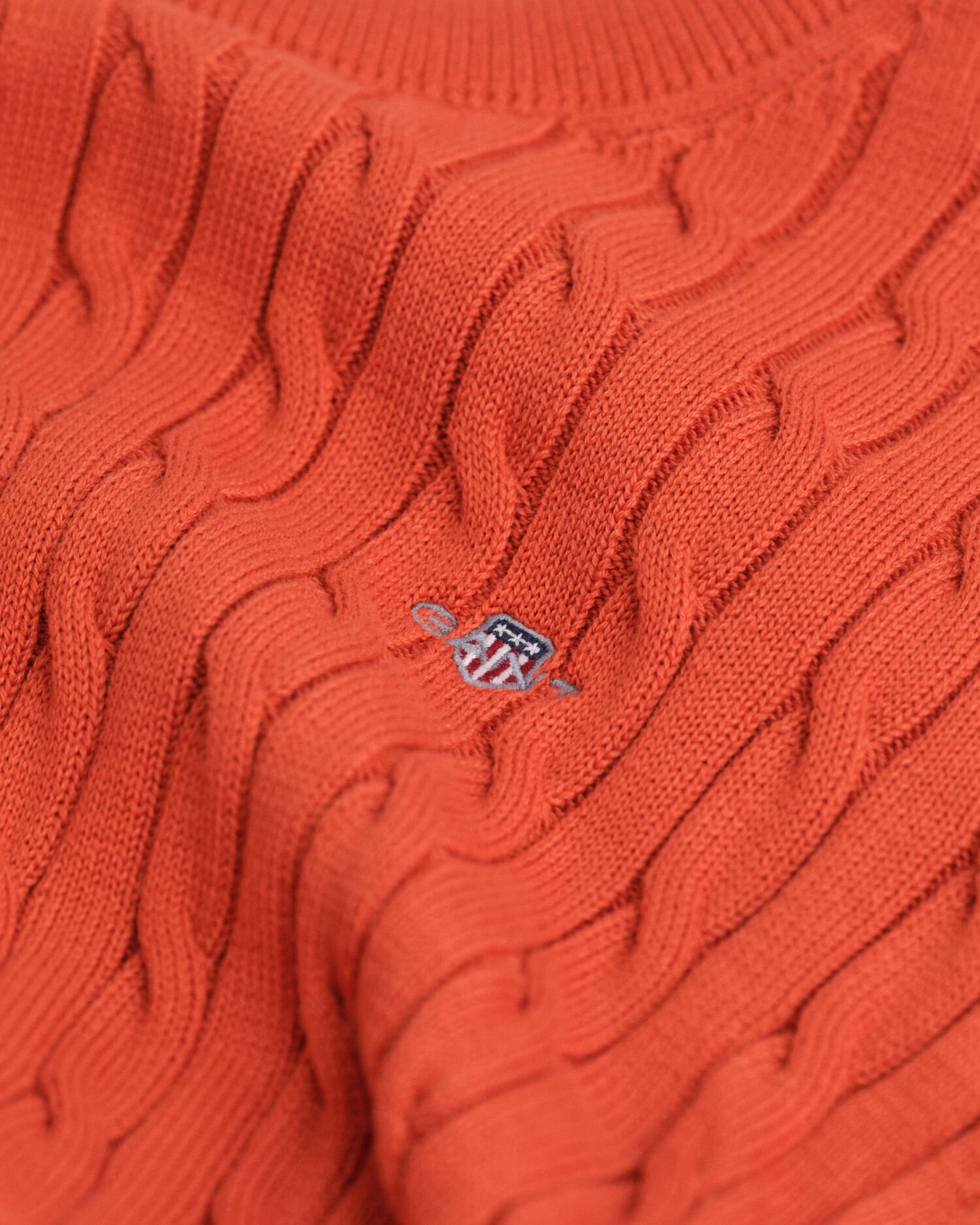 Camisola com decote redondo em malha entrançada de algodão Shield Teens