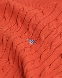 Camisola com decote redondo em malha entrançada de algodão Shield Teens