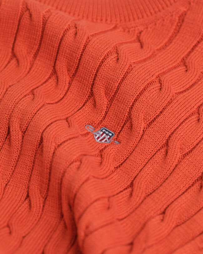 Camisola com decote redondo em malha entrançada de algodão Shield Teens