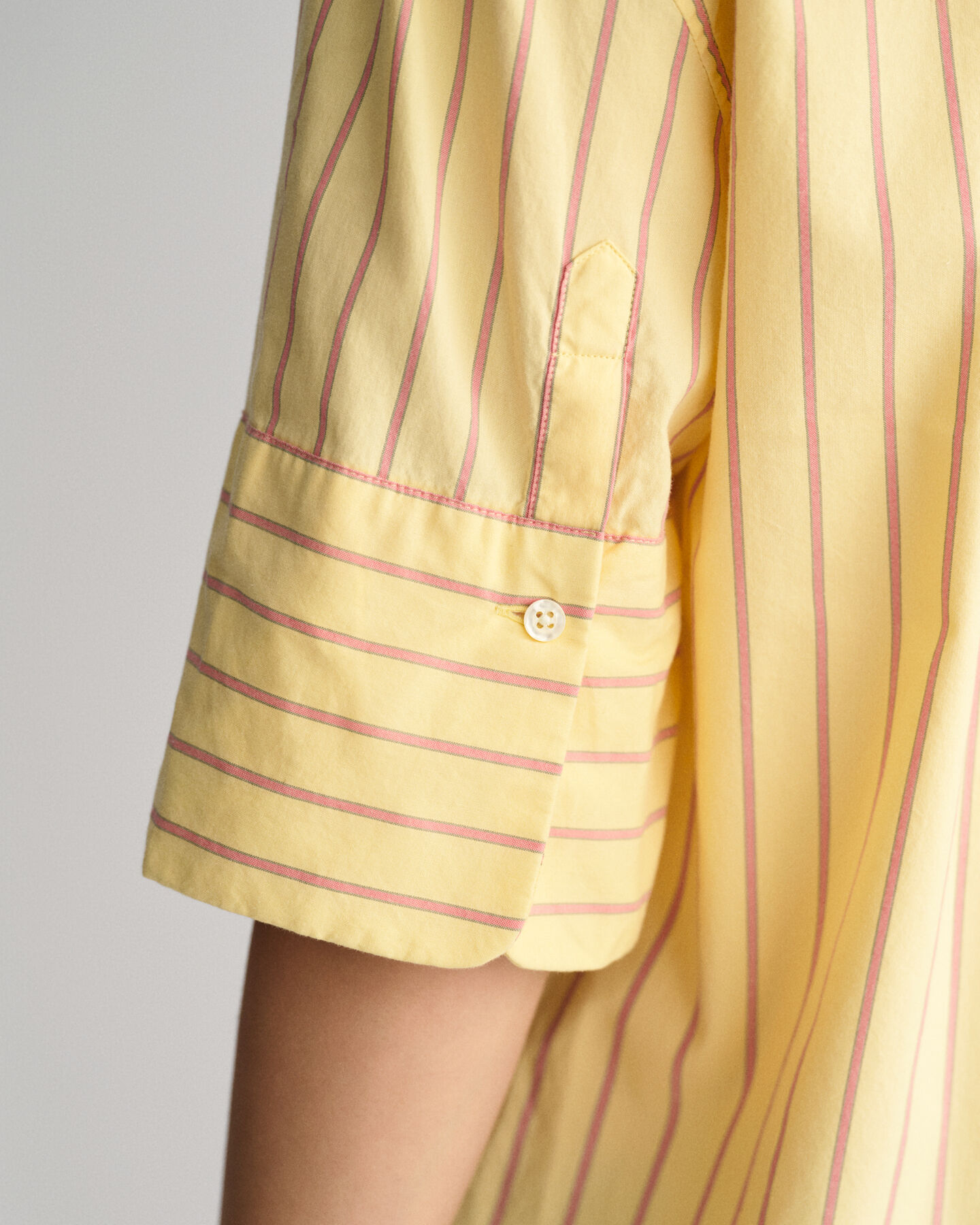 Camisa de manga curta Luxury Oxford &agrave;s riscas relaxed fit