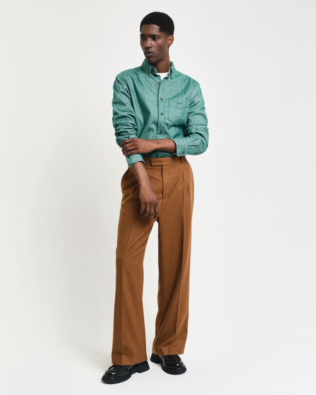 Camisa de flanela com padr&atilde;o espinha de peixe regular fit