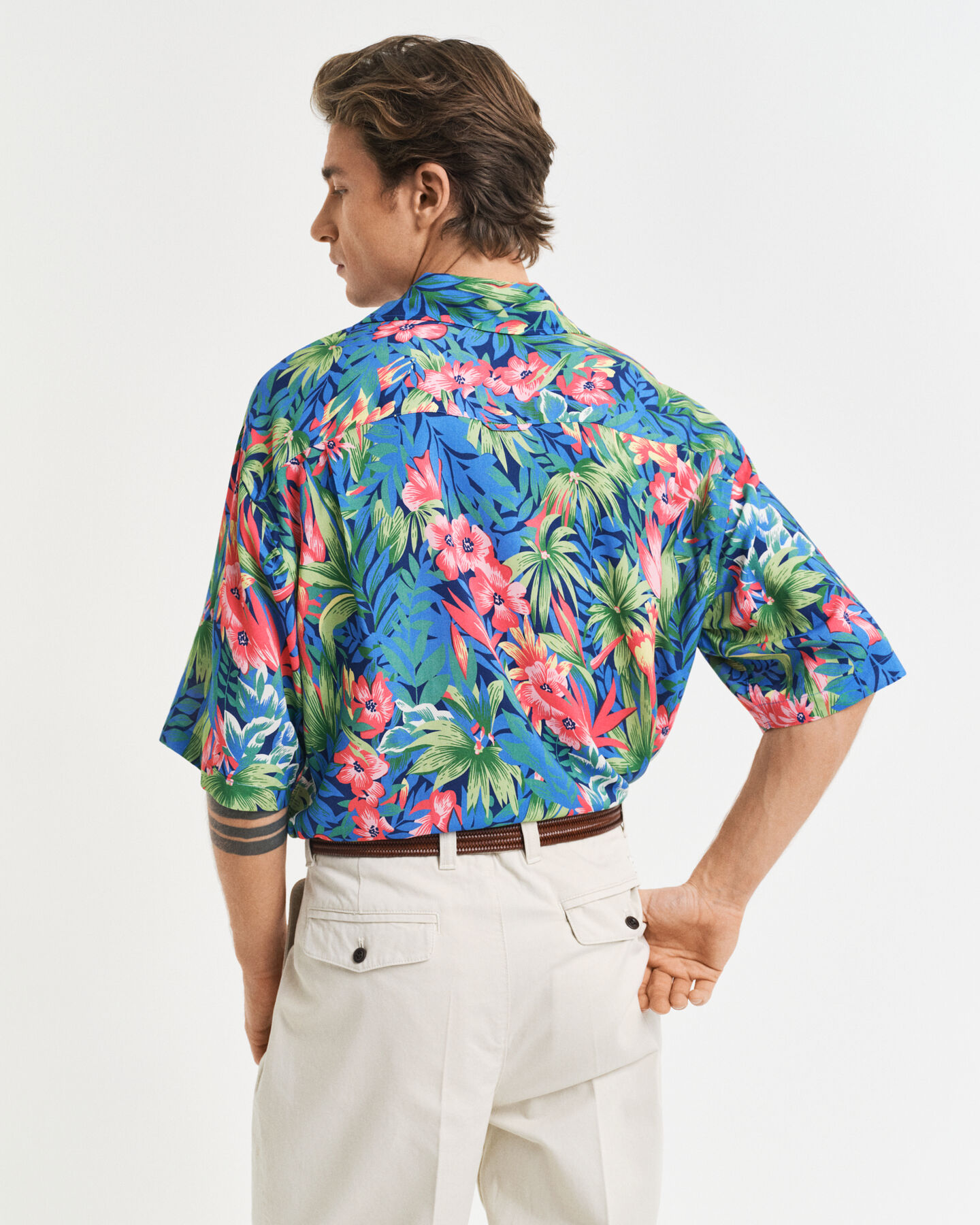 Camisa de manga curta Tropical Print relaxed fit