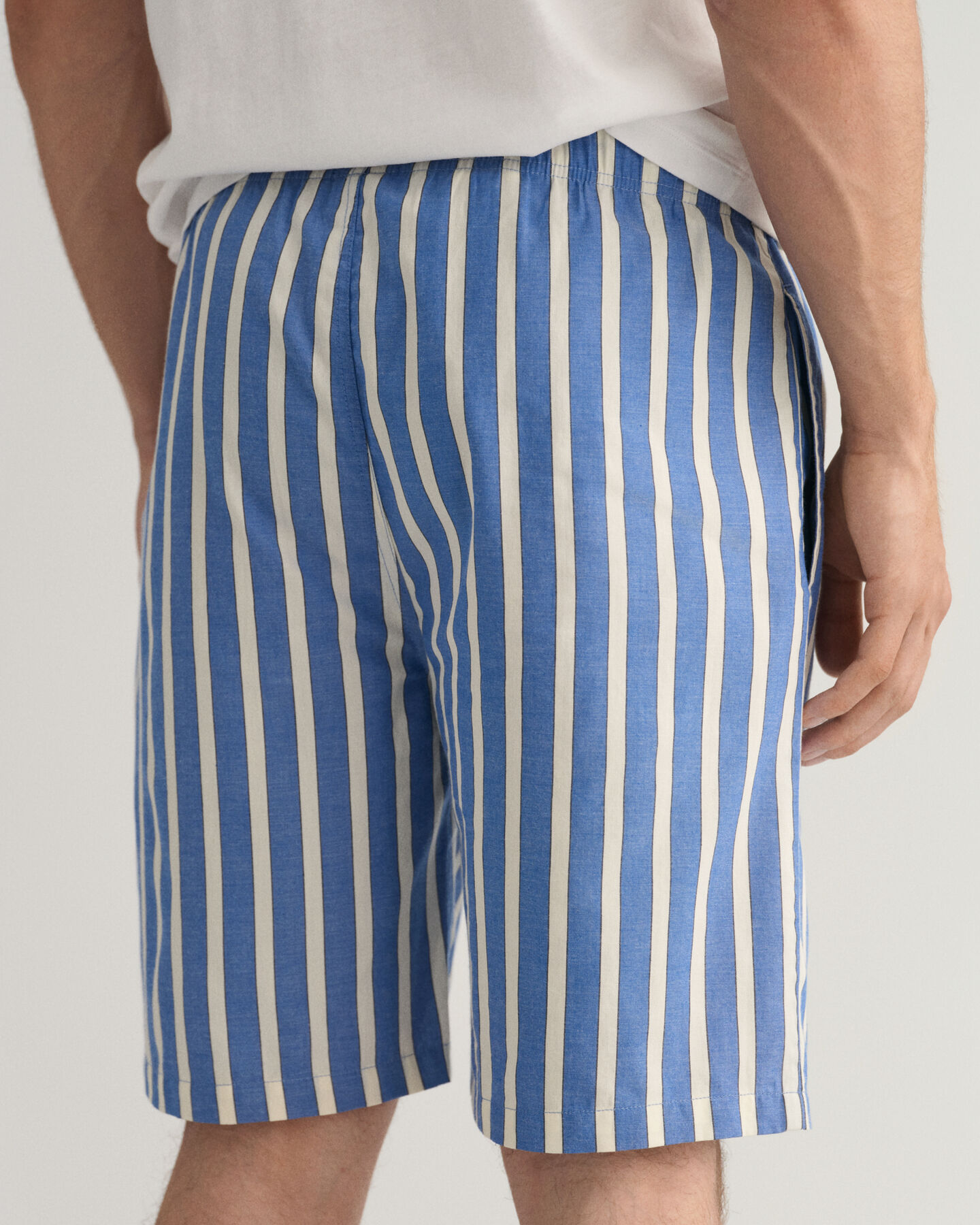 Calções de pijama Oxford às riscas