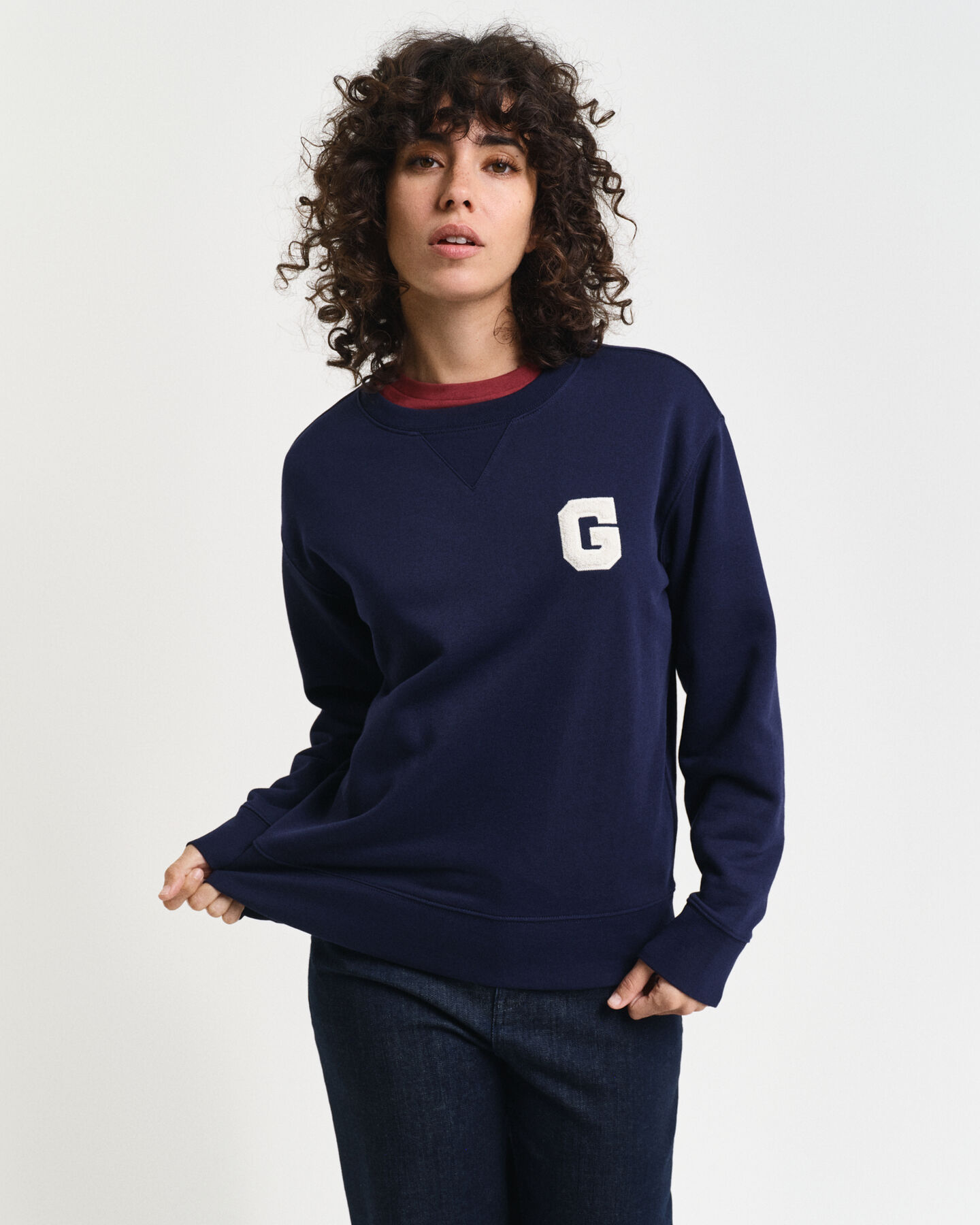 Sweatshirt com decote redondo e emblema G