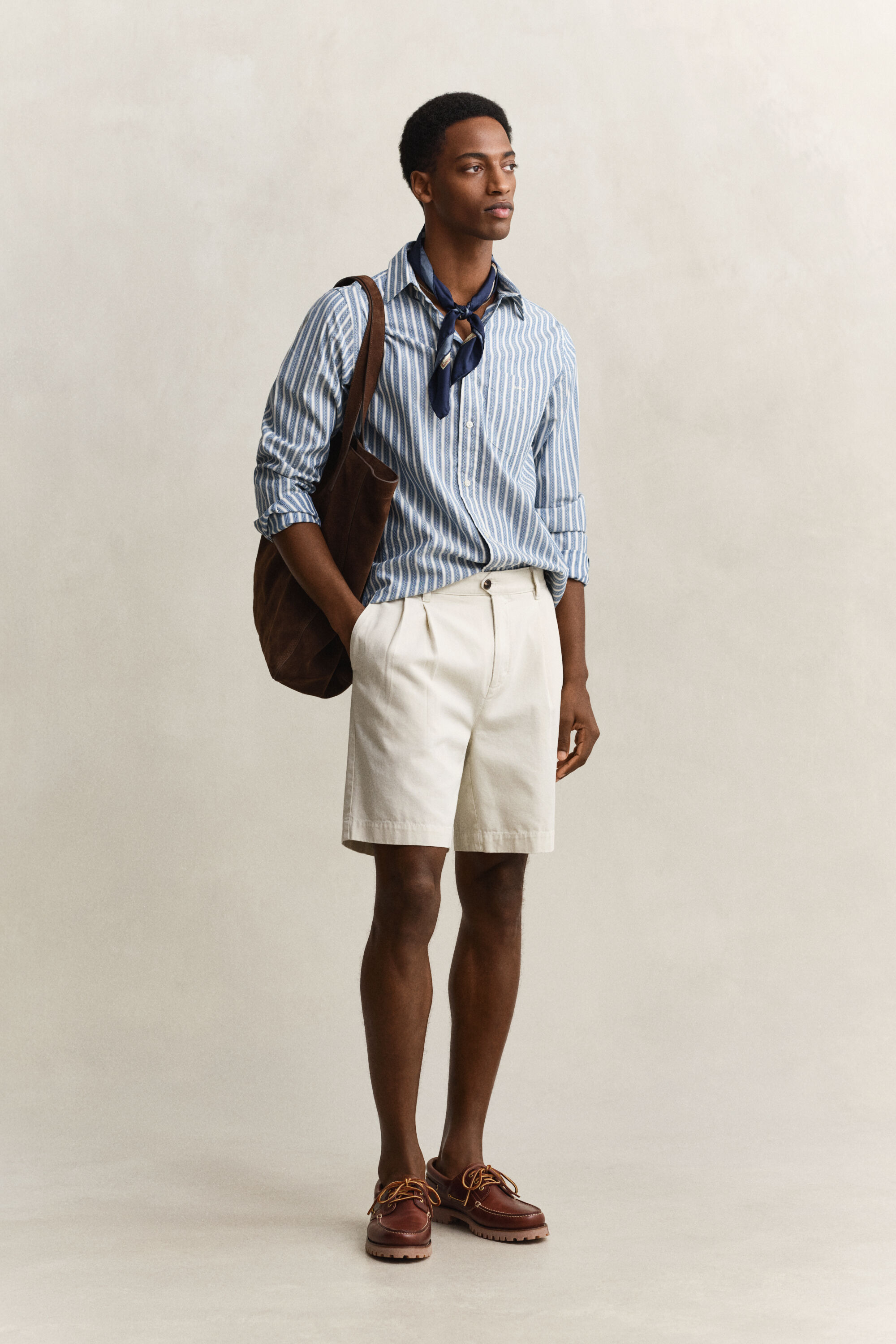 Camisa às riscas Dobby regular fit