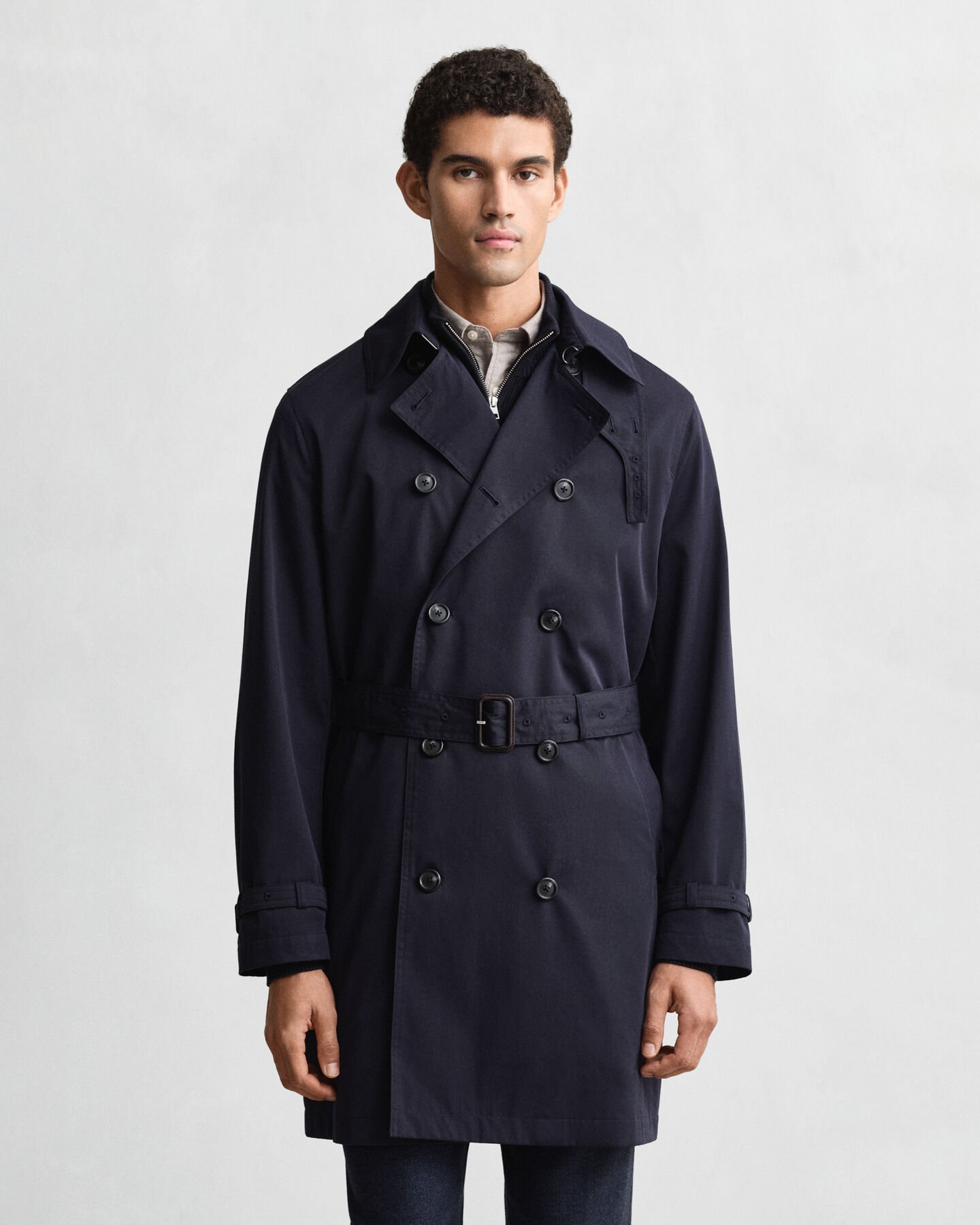 Gabardina em mistura de algodão