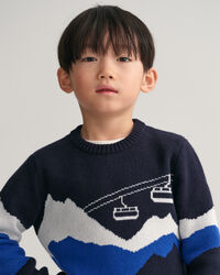 Sweatshirt com decote redondo em padr&atilde;o Jacquard Alpine Kids