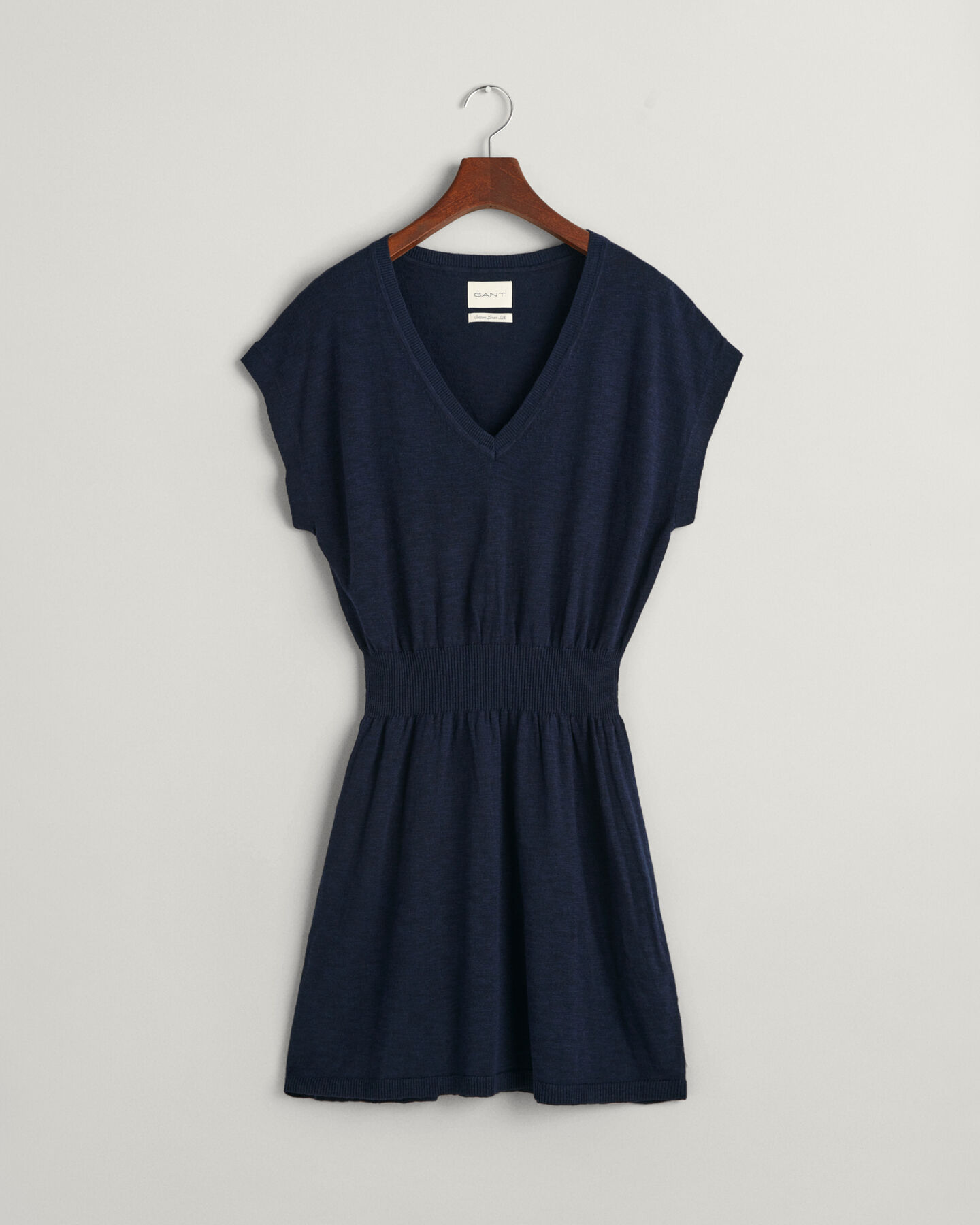 Vestido em mistura de linho