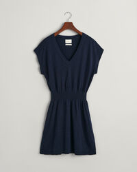 Vestido em mistura de linho