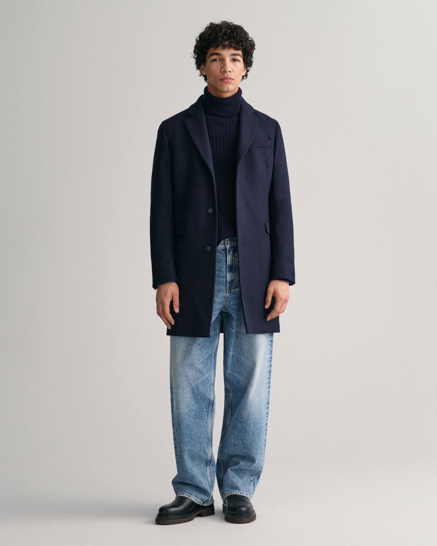 Sobretudo clássico formal em lã