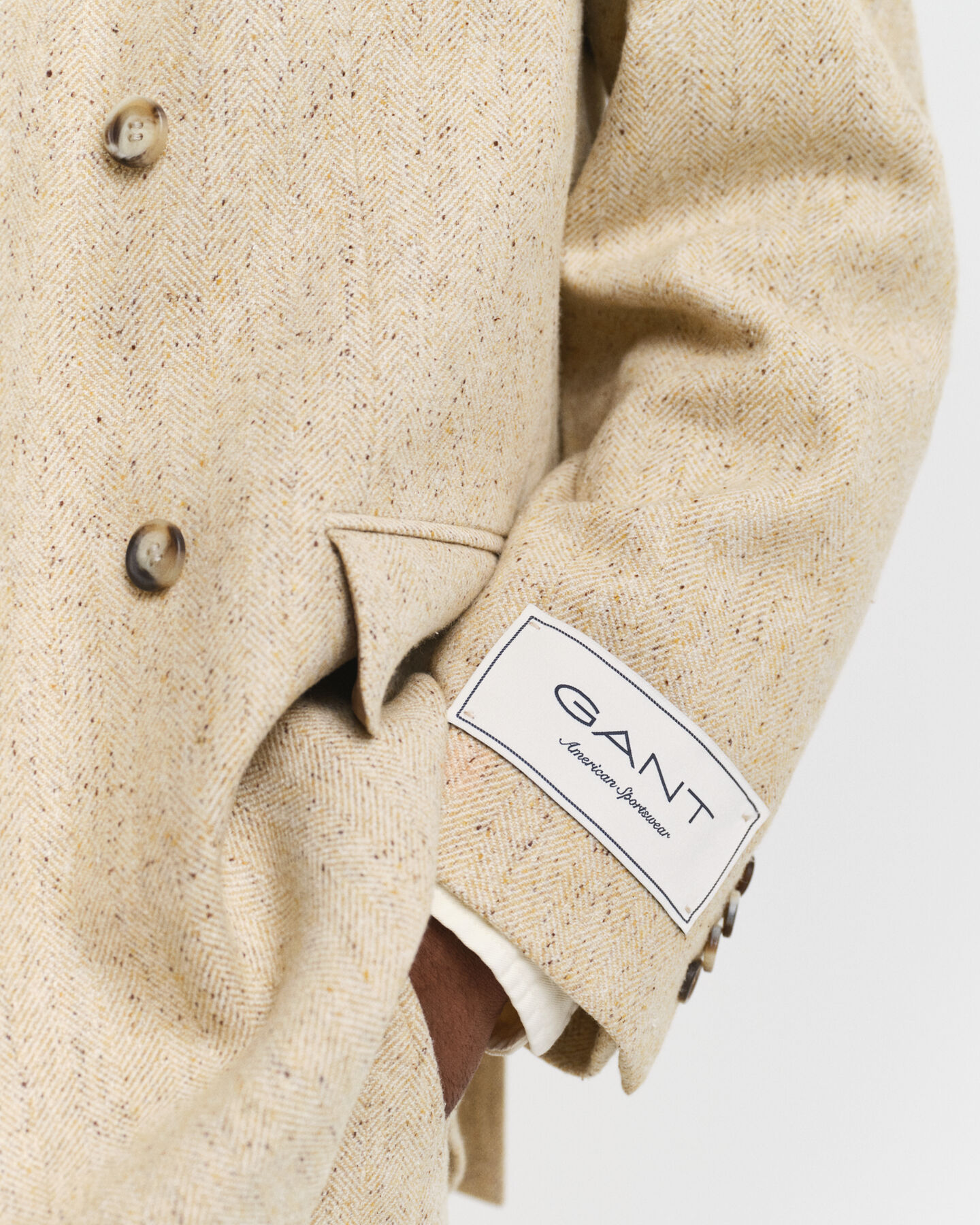 Casaco de fato em malha Nepps com padrão espinha de peixe relaxed fit