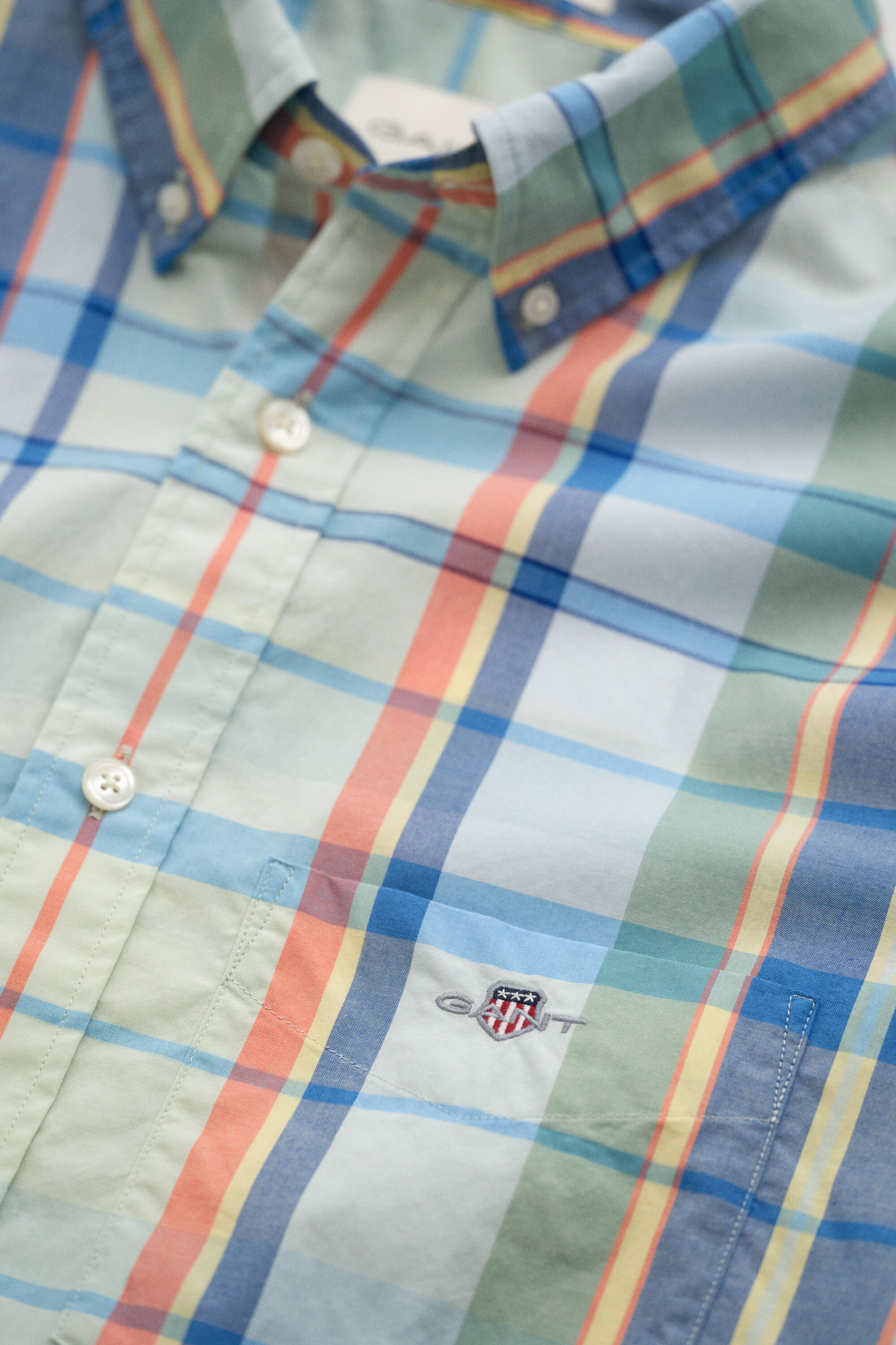 Camisa de popelina com padrão de xadrez