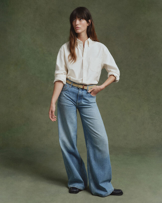 Cal&ccedil;as de ganga com perna larga