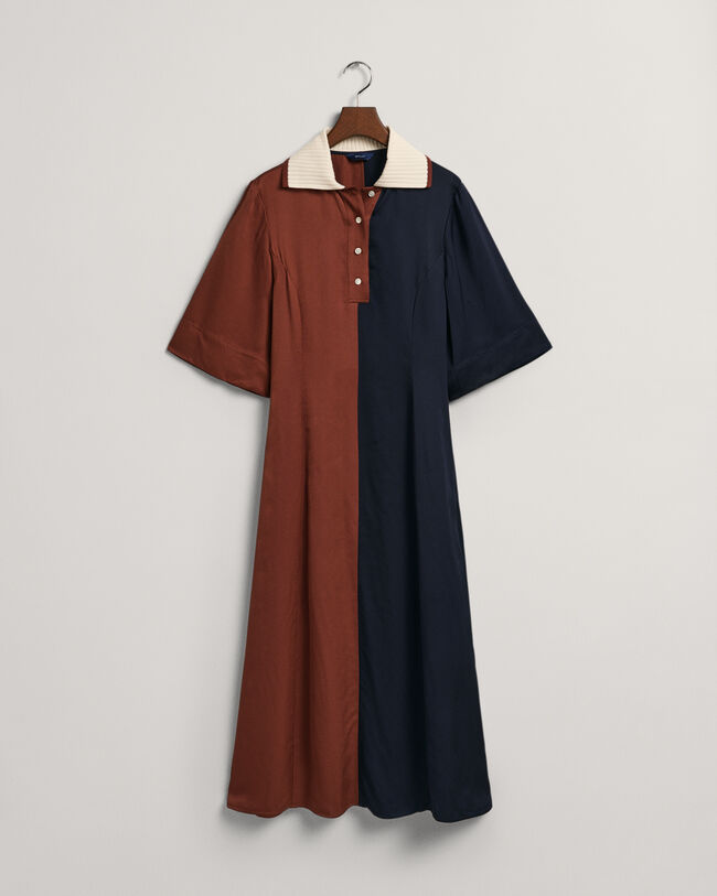 Vestido Rugger de manga curta com bloco de cor