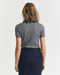 Camisola de malha leve com decote redondo e manga curta