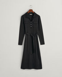 Vestido em jersey com colarinho de polo slim fit