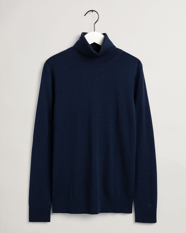 Camisola de gola alta em lã de merino lavável à máquina