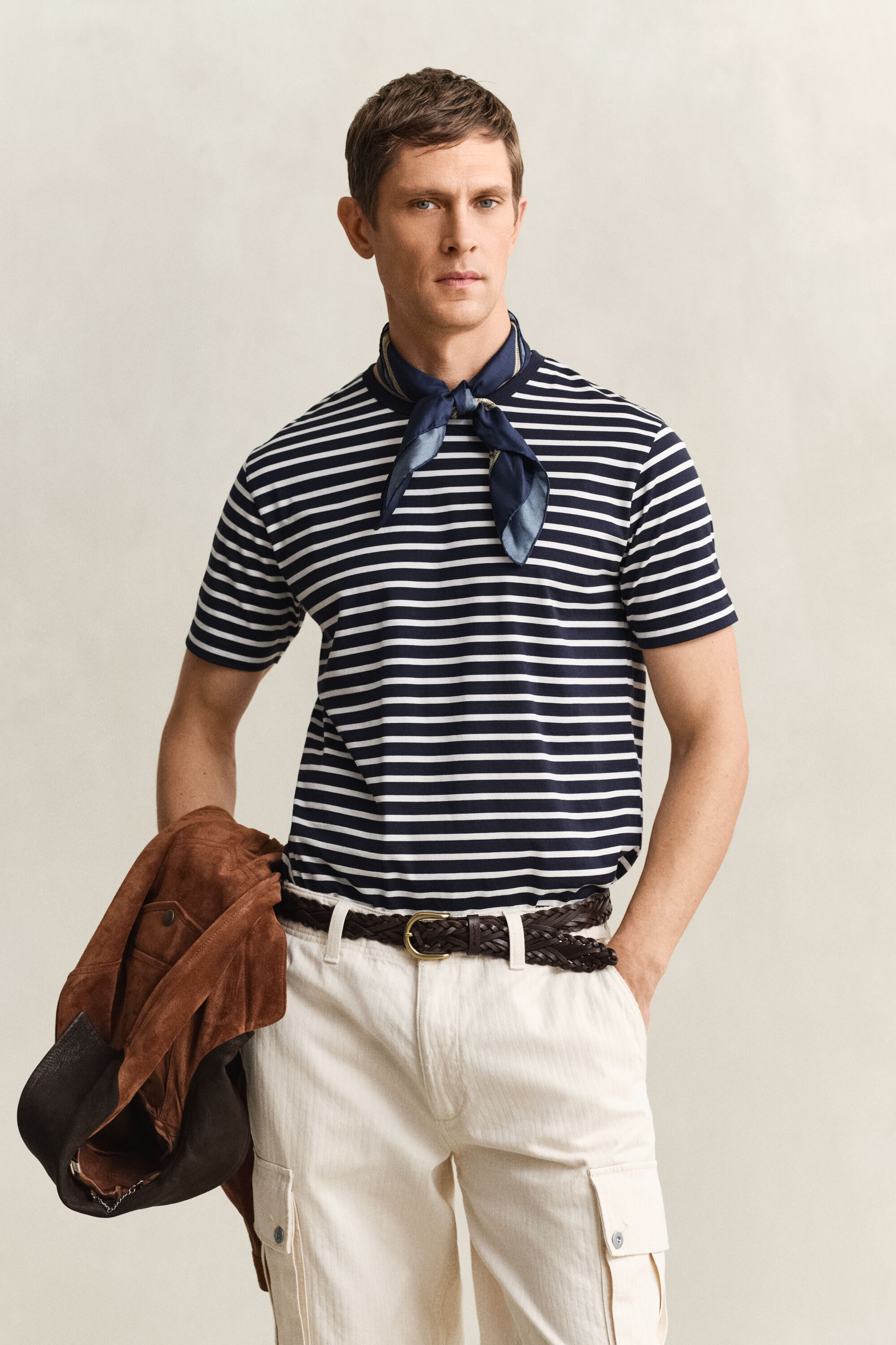 T-shirt às riscas em algodão Pima