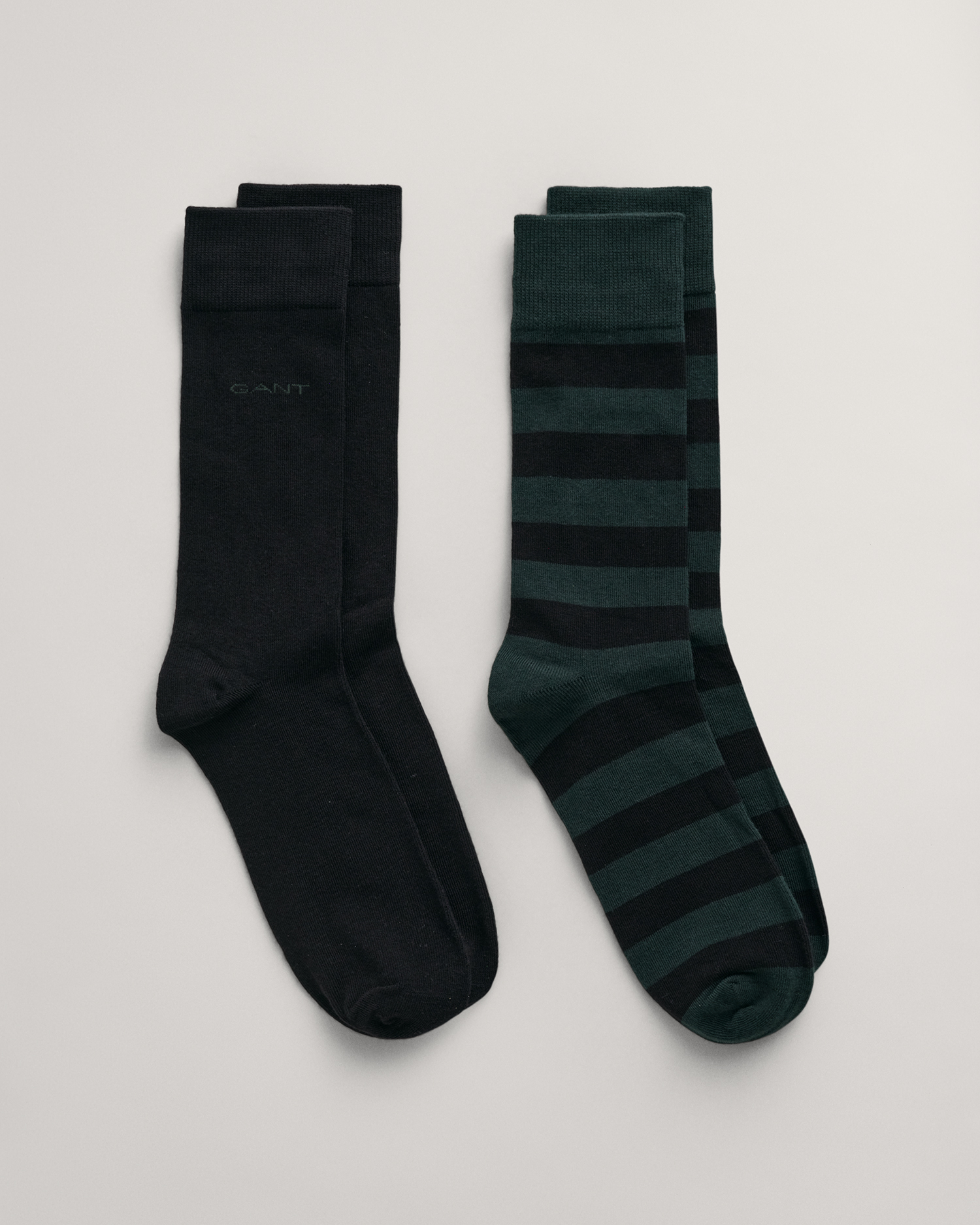 GANT Men 2-Pack Barstriped & Solid Socks ,