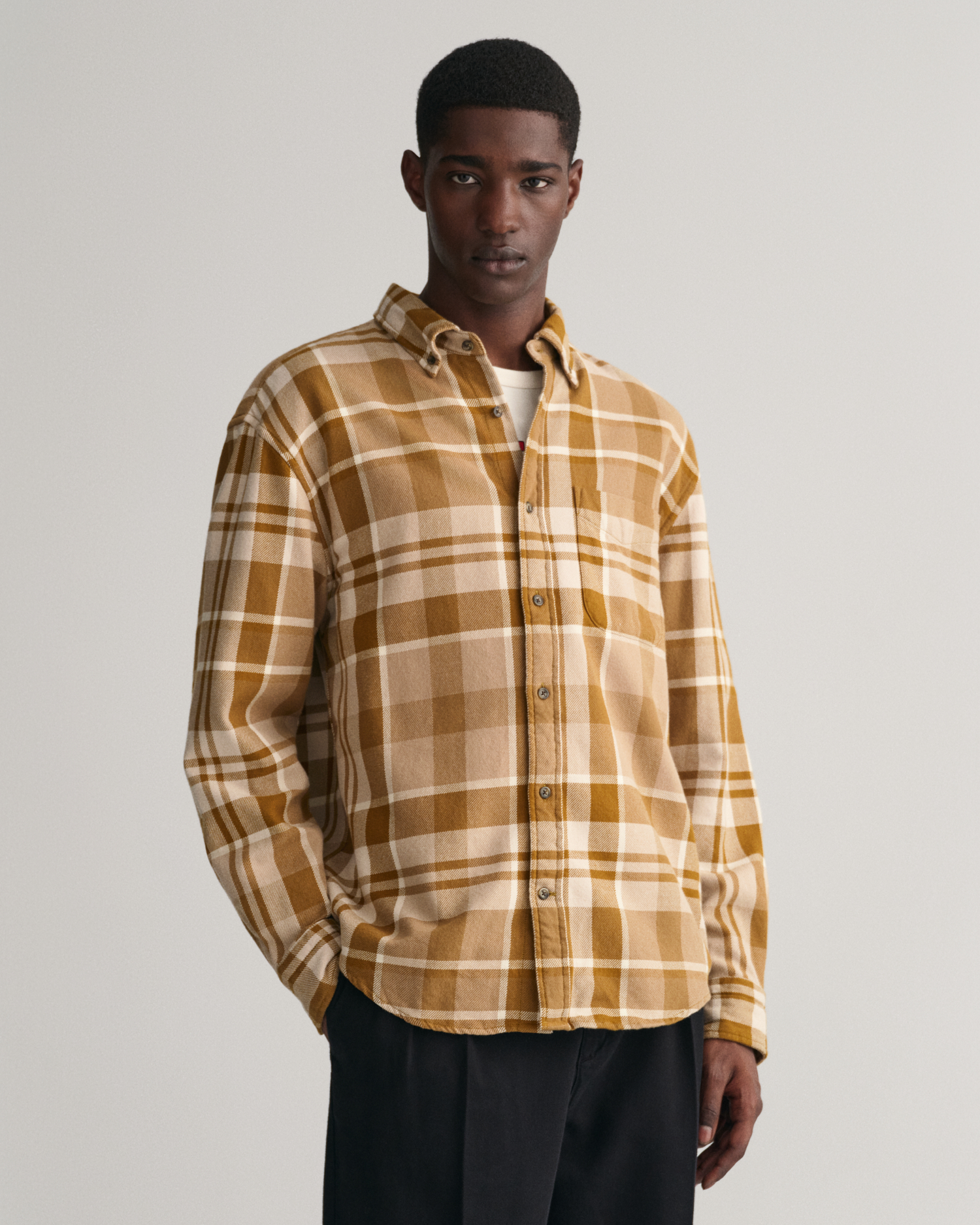 GANT Men Relaxed Fit Checked Twill Shirt ,