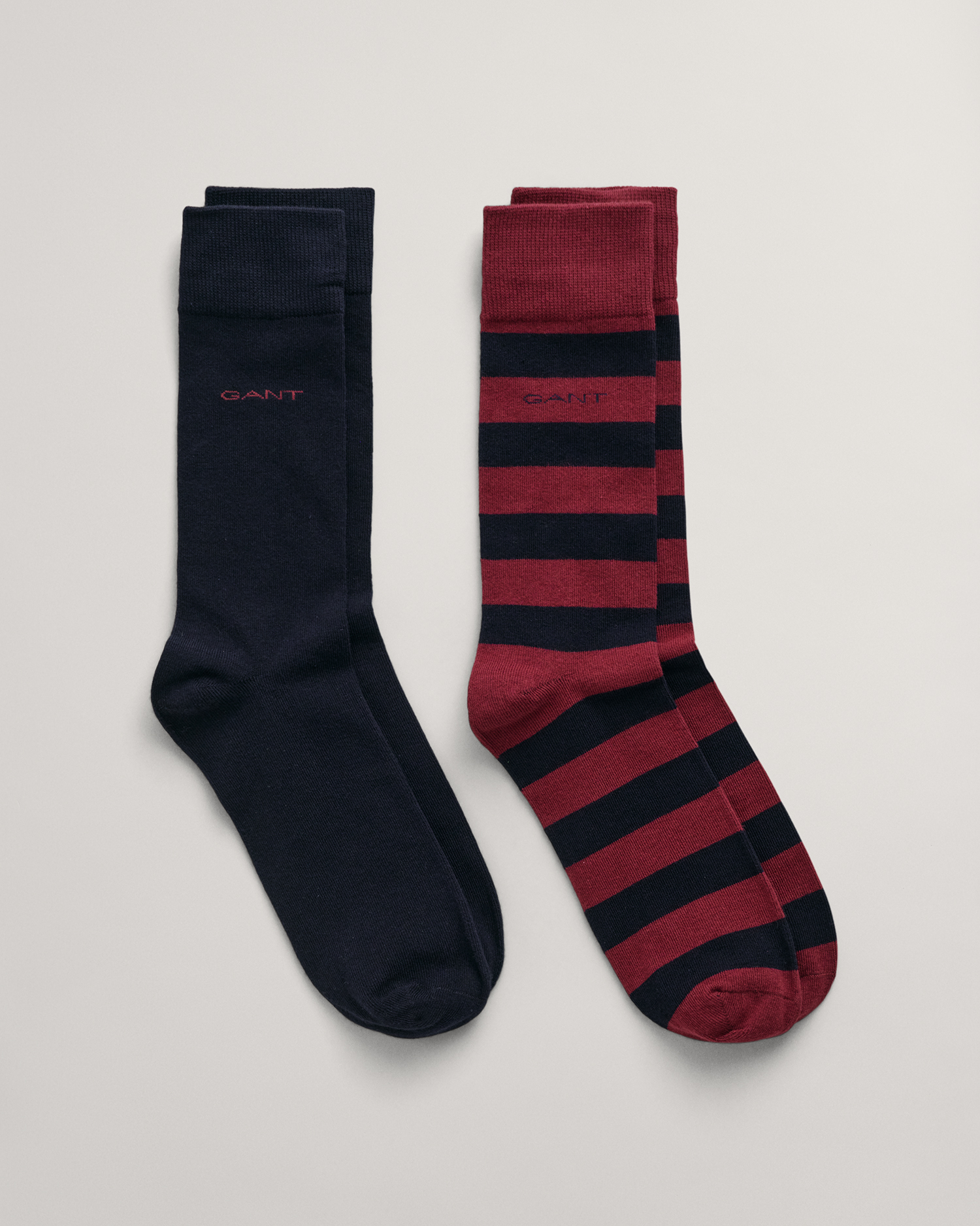 GANT Men 2-Pack Barstriped & Solid Socks ,