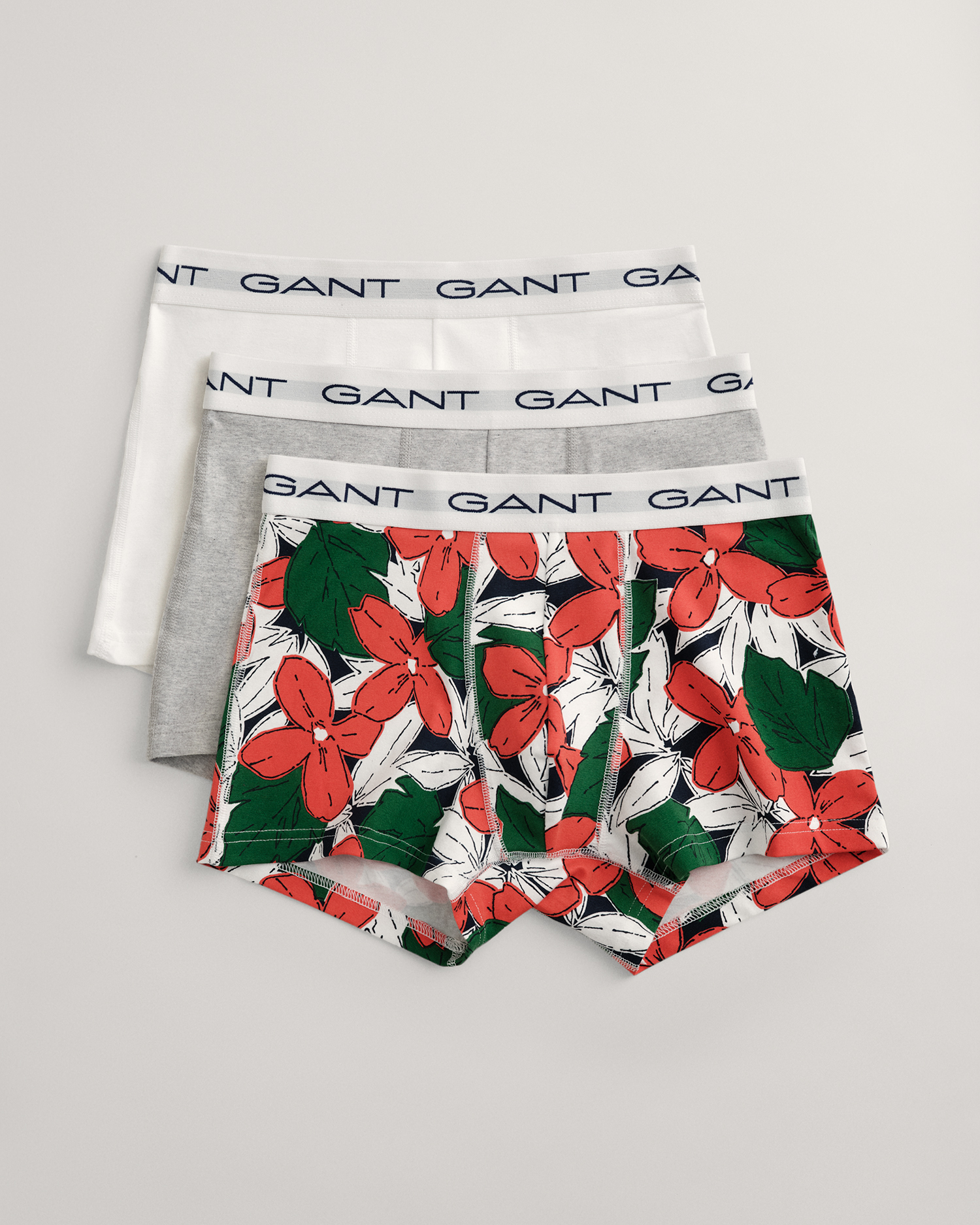 GANT Men 3-Pack Floral Print Trunks ,