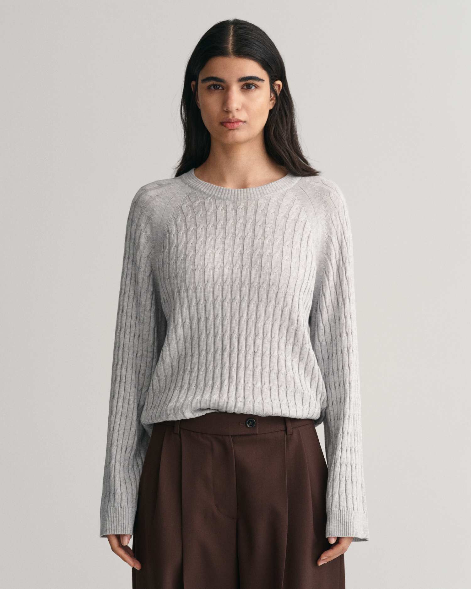 GANT Women Cable Knit Crew Neck Sweater ,